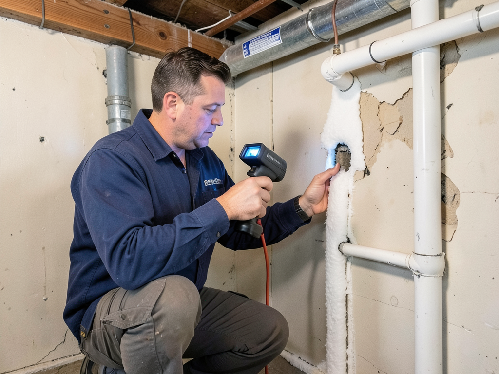 Emergency pipe repair for frozen lines during a ci